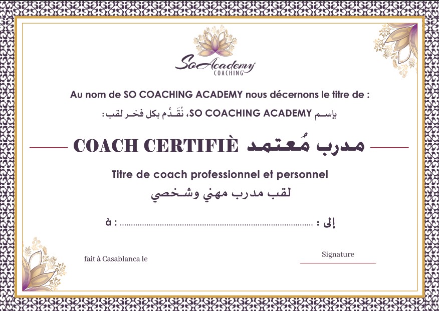Diplôme So Academy Coaching